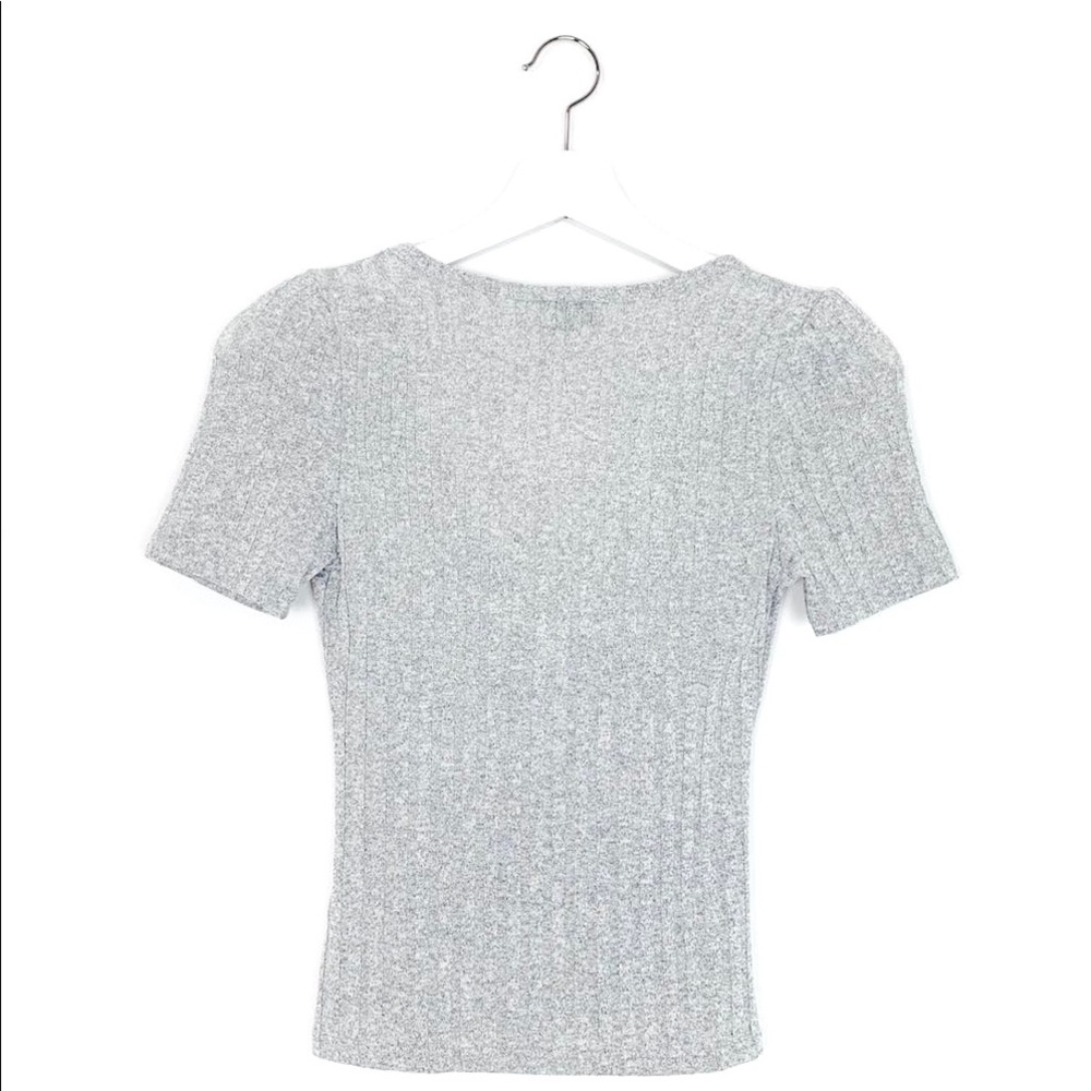 ‘Try Me’ Ribbed V-Neck Knit Tee - Picture 7 of 8